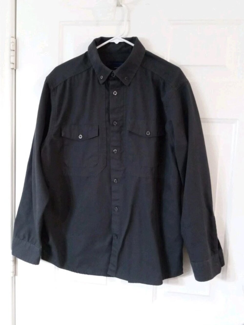 Knoss 360 Performance Work Shirt Men's Large Stain Repel Dark Gray Long Sleeve